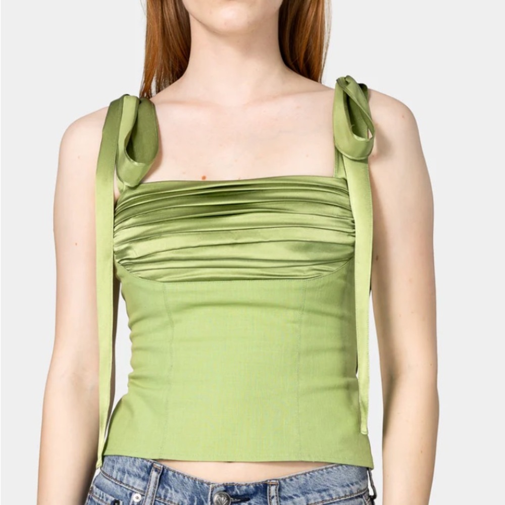 Murlong Cres Bustier Top in Pistachio Size S